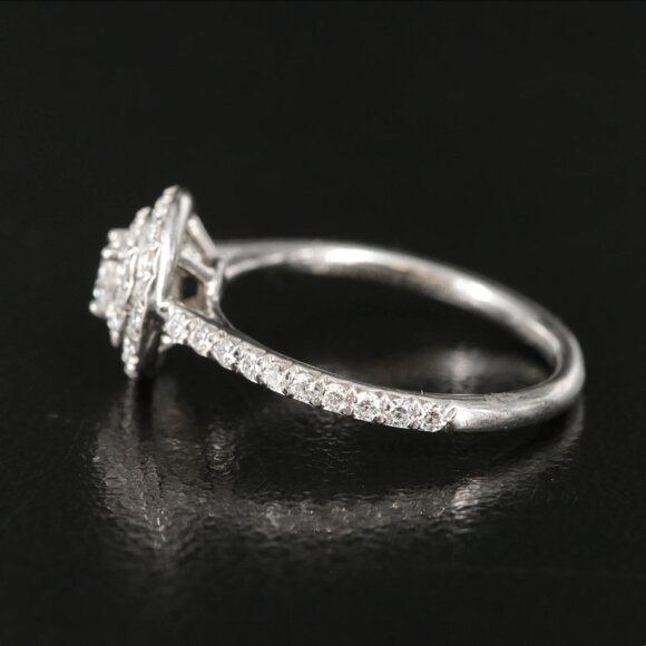 Tiffany & Co. Platinum Soleste Double Halo Diamond Ring - Picture 6 of 12
